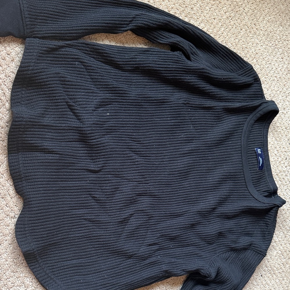 GAP Charcoal Ribbed Knit Top